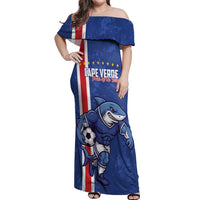 Cape Verde Football Custom Off Shoulder Maxi Dress Pride Of The Islands - Wonder Print Shop