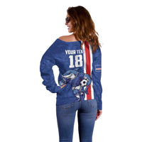 Cape Verde Football Custom Off Shoulder Sweater Pride Of The Islands - Wonder Print Shop