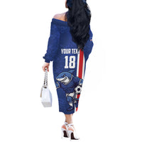 Cape Verde Football Custom Off The Shoulder Long Sleeve Dress Pride Of The Islands - Wonder Print Shop