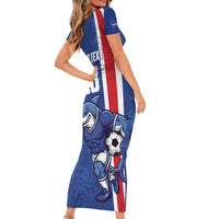 Cape Verde Football Custom Short Sleeve Bodycon Dress Pride Of The Islands - Wonder Print Shop