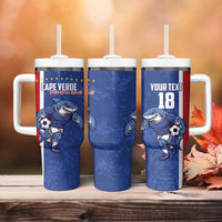 Cape Verde Football Custom Tumbler With Handle Pride Of The Islands - Wonder Print Shop