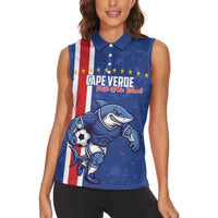 Cape Verde Football Custom Women Sleeveless Polo Shirt Pride Of The Islands - Wonder Print Shop