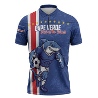 Cape Verde Football Custom Zipper Polo Shirt Pride Of The Islands - Wonder Print Shop