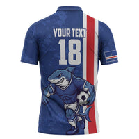 Cape Verde Football Custom Zipper Polo Shirt Pride Of The Islands - Wonder Print Shop