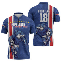 Cape Verde Football Custom Zipper Polo Shirt Pride Of The Islands - Wonder Print Shop
