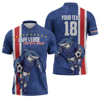 Cape Verde Football Custom Zipper Polo Shirt Pride Of The Islands - Wonder Print Shop
