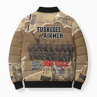 Tuskegee Airmen Tribute Bomber Puffer Jacket Black History Air Force LT18