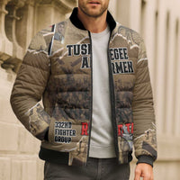 Tuskegee Airmen Tribute Bomber Puffer Jacket Black History Air Force - Wonder Print Shop