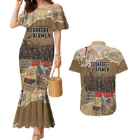 Tuskegee Airmen Tribute Couples Matching Mermaid Dress and Hawaiian Shirt Black History Air Force - Wonder Print Shop