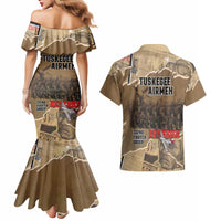 Tuskegee Airmen Tribute Couples Matching Mermaid Dress and Hawaiian Shirt Black History Air Force - Wonder Print Shop