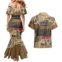 Tuskegee Airmen Tribute Couples Matching Mermaid Dress and Hawaiian Shirt Black History Air Force LT18