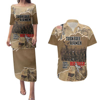 Tuskegee Airmen Tribute Couples Matching Puletasi and Hawaiian Shirt Black History Air Force LT18