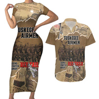 Tuskegee Airmen Tribute Couples Matching Short Sleeve Bodycon Dress and Hawaiian Shirt Black History Air Force - Wonder Print Shop