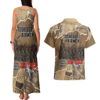 Tuskegee Airmen Tribute Couples Matching Tank Maxi Dress and Hawaiian Shirt Black History Air Force - Wonder Print Shop