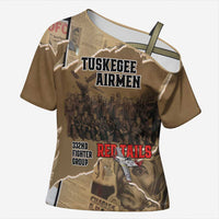 Tuskegee Airmen Tribute Cross Shoulder Shirt Black History Air Force LT18