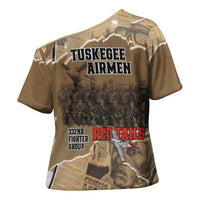 Tuskegee Airmen Tribute Cross Shoulder Shirt Black History Air Force LT18