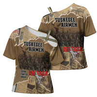 Tuskegee Airmen Tribute Cross Shoulder Shirt Black History Air Force LT18