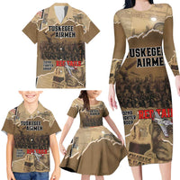 Tuskegee Airmen Tribute Family Matching Long Sleeve Bodycon Dress and Hawaiian Shirt Black History Air Force LT18