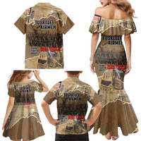 Tuskegee Airmen Tribute Family Matching Mermaid Dress and Hawaiian Shirt Black History Air Force - Wonder Print Shop