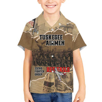 Tuskegee Airmen Tribute Family Matching Off The Shoulder Long Sleeve Dress and Hawaiian Shirt Black History Air Force LT18