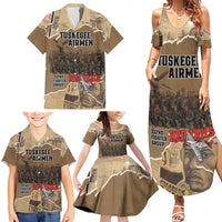 Tuskegee Airmen Tribute Family Matching Summer Maxi Dress and Hawaiian Shirt Black History Air Force - Wonder Print Shop