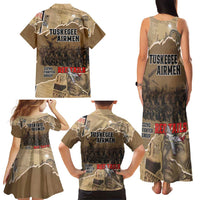 Tuskegee Airmen Tribute Family Matching Tank Maxi Dress and Hawaiian Shirt Black History Air Force - Wonder Print Shop