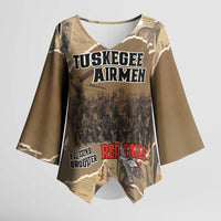 Tuskegee Airmen Tribute Kimono Sleeve Blouse Black History Air Force LT18