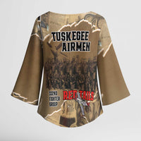 Tuskegee Airmen Tribute Kimono Sleeve Blouse Black History Air Force LT18