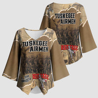 Tuskegee Airmen Tribute Kimono Sleeve Blouse Black History Air Force LT18