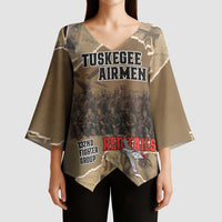 Tuskegee Airmen Tribute Kimono Sleeve Blouse Black History Air Force LT18