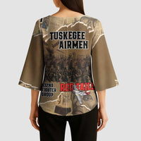 Tuskegee Airmen Tribute Kimono Sleeve Blouse Black History Air Force - Wonder Print Shop