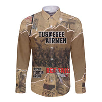 Tuskegee Airmen Tribute Long Sleeve Button Shirt Black History Air Force LT18