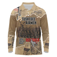 Tuskegee Airmen Tribute Long Sleeve Polo Shirt Black History Air Force LT18