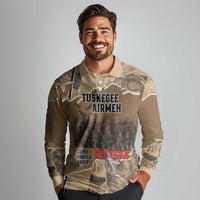 Tuskegee Airmen Tribute Long Sleeve Polo Shirt Black History Air Force LT18