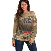 Tuskegee Airmen Tribute Off Shoulder Sweater Black History Air Force LT18