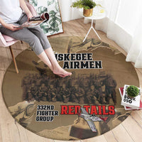 Tuskegee Airmen Tribute Round Carpet Black History Air Force LT18