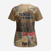 Tuskegee Airmen Tribute Scrub Top Black History Air Force LT18