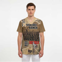 Tuskegee Airmen Tribute Scrub Top Black History Air Force LT18