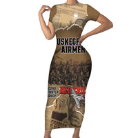 Tuskegee Airmen Tribute Short Sleeve Bodycon Dress Black History Air Force LT18