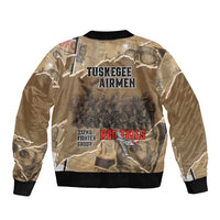 Tuskegee Airmen Tribute Sleeve Zip Bomber Jacket Black History Air Force LT18