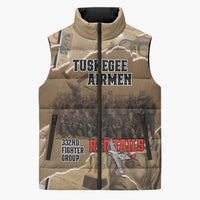 Tuskegee Airmen Tribute Sleeveless Puffer Jacket Black History Air Force LT18
