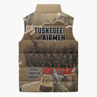 Tuskegee Airmen Tribute Sleeveless Puffer Jacket Black History Air Force LT18