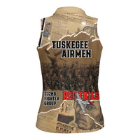 Tuskegee Airmen Tribute Women Sleeveless Polo Shirt Black History Air Force - Wonder Print Shop