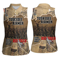 Tuskegee Airmen Tribute Women Sleeveless Polo Shirt Black History Air Force - Wonder Print Shop