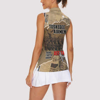 Tuskegee Airmen Tribute Women Sleeveless Polo Shirt Black History Air Force LT18