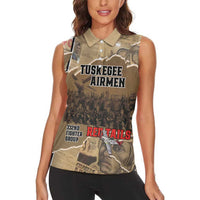 Tuskegee Airmen Tribute Women Sleeveless Polo Shirt Black History Air Force LT18