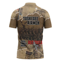 Tuskegee Airmen Tribute Zipper Polo Shirt Black History Air Force - Wonder Print Shop