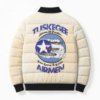 Tuskegee Airmen Red Tails Bomber Puffer Jacket Heroes Of Freedom - Wonder Print Shop