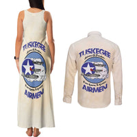 Tuskegee Airmen Red Tails Couples Matching Tank Maxi Dress and Long Sleeve Button Shirt Heroes Of Freedom - Wonder Print Shop