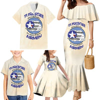 Tuskegee Airmen Red Tails Family Matching Mermaid Dress and Hawaiian Shirt Heroes Of Freedom - Wonder Print Shop